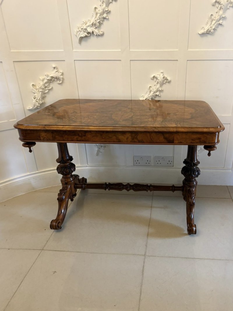 Outstanding Quality Antique Victorian Burr Walnut Freestanding Centre Table